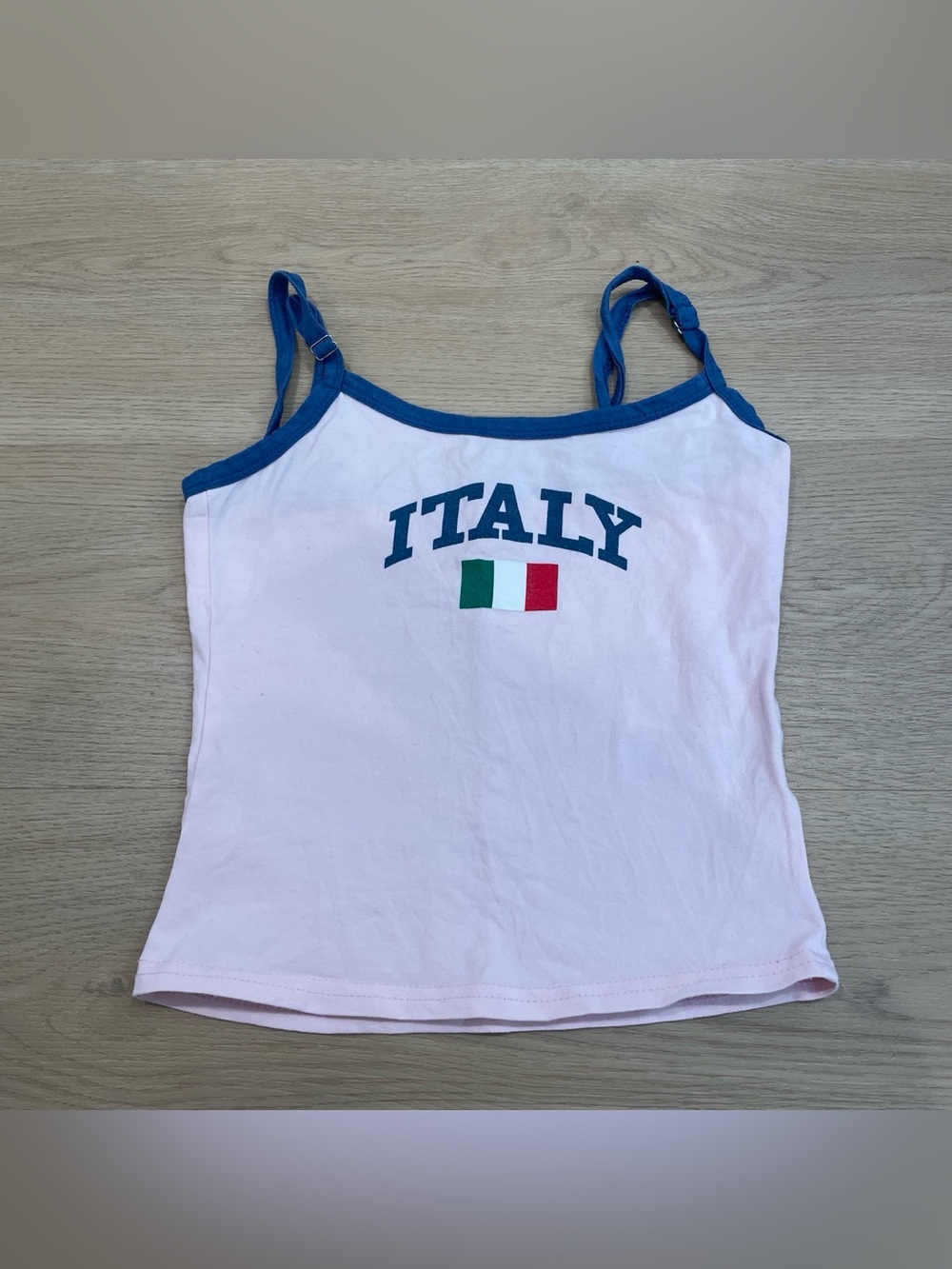 Edikted Light Pink Cami with Blue Trim
